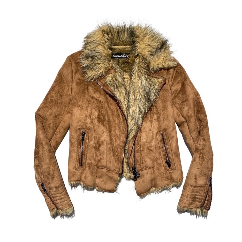 Heaven and Earth Suede & fur moto jacket